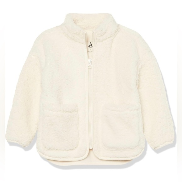 Amazon Other - Amazon Essentials Girls Sherpa Long Sleeve Jacket 100% Polyester. Ivory. S (6)